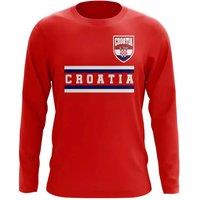 Croatia Men's Personalised Core Football Country Long Sleeve T-Shirt in Red | Size: Medium