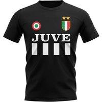 Juventus Men's Personalised Vintage Football T-Shirt in Black | Size: XL