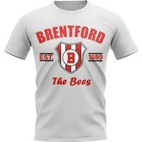 Brentford Men's Mens Established Football T-Shirt in White | Size: XL