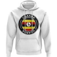 Uganda Men's Mens Football Badge Hoodie in White | Size: 2XL