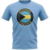 Bahamas Men's Mens Football Badge T-Shirt Sky in Light Blue | Size: 2XL