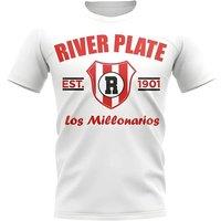 River Plate Men's Mens Established Football T-Shirt in White | Size: Medium