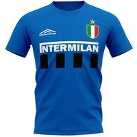 Inter Milan Men's Mens Vintage Football T-Shirt in Blue | Size: Large