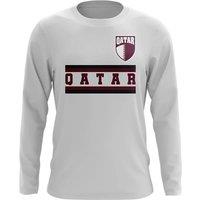 Qatar Men's Mens Core Football Country Long Sleeve T-Shirt in White | Size: Medium