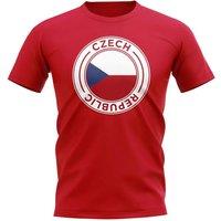 Czech Republic Men's Mens Football Badge T-Shirt in Red | Size: Small