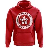 Hong Kong Men's Mens Football Badge Hoodie in Red | Size: XL