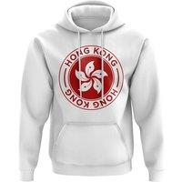 Hong Kong Men's Mens Football Badge Hoodie in White | Size: XL
