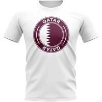 Qatar Men's Mens Football Badge T-Shirt in White | Size: Small