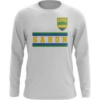 Gabon Men's Mens Core Football Country Long Sleeve T-Shirt in White | Size: Medium