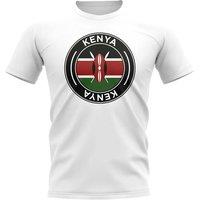 Kenya Men's Mens Football Badge T-Shirt in White | Size: Small