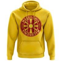 Macedonia Men's Mens Football Badge Hoodie in Yellow | Size: Medium
