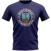 Montserrat Men's Mens Football Badge T-Shirt in Navy | Size: Large