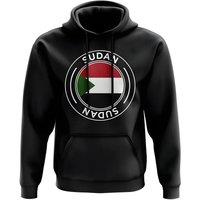 Sudan Men's Mens Football Badge Hoodie in Black | Size: Medium