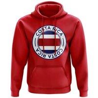 Costa Rica Men's Mens Football Badge Hoodie in Red | Size: Medium