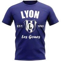 Olympique Lyon Men's Mens Lyon Established Football T-Shirt in Navy | Size: Small
