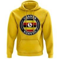 Uganda Men's Mens Football Badge Hoodie in Yellow | Size: Large