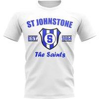 St Johnstone Men's Mens Established Football T-Shirt in White | Size: 2XL