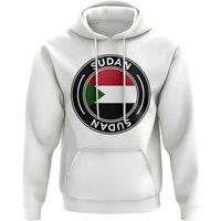 Sudan Men's Mens Football Badge Hoodie in White | Size: Small