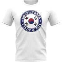 South Korea Men's Mens Football Badge T-Shirt in White | Size: Medium