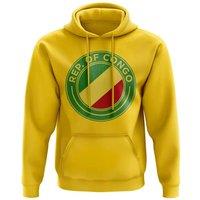 Congo Men's Mens Republic Football Badge Hoodie in Yellow | Size: 2XL