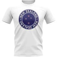 New Zealand Men's Mens Football Badge T-Shirt in White | Size: Medium