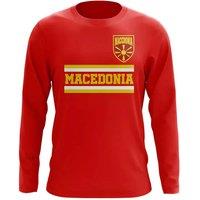Macedonia Men's Mens Core Football Country Long Sleeve T-Shirt in Red | Size: Medium