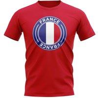 France Men's Mens Football Badge T-Shirt in Red | Size: Medium