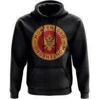 Montenegro Men's Mens Football Badge Hoodie in Black | Size: XL