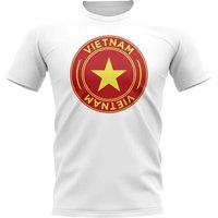 Vietnam Men's Personalised Football Badge T-Shirt in White | Size: XL
