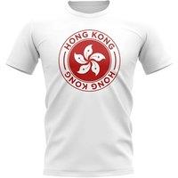 Hong Kong Men's Mens Football Badge T-Shirt in White | Size: Small