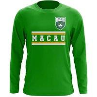 Macau Men's Personalised Core Football Country Long Sleeve T-Shirt in Green | Size: 2XL