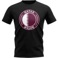 Qatar Men's Mens Football Badge T-Shirt in Black | Size: Medium