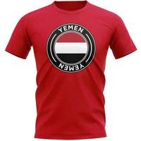 Yemen Men's Mens Football Badge T-Shirt in Red | Size: Medium