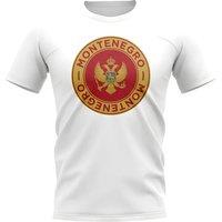 Montenegro Men's Mens Football Badge T-Shirt in White | Size: 2XL
