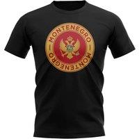 Montenegro Men's Mens Football Badge T-Shirt in Black | Size: Large