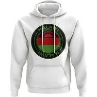 Malawi Men's Mens Football Badge Hoodie in White | Size: Medium