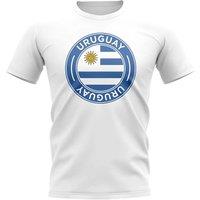 Uruguay Men's Mens Football Badge T-Shirt in White | Size: XL