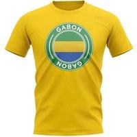 Gabon Men's Mens Football Badge T-Shirt in Yellow | Size: XL