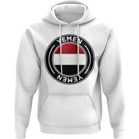 Yemen Men's Mens Football Badge Hoodie in White | Size: Medium