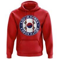 South Korea Men's Mens Football Badge Hoodie in Red | Size: Large