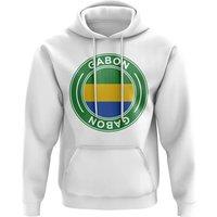 Gabon Men's Mens Football Badge Hoodie in White | Size: 2XL