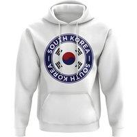 South Korea Men's Mens Football Badge Hoodie in White | Size: Medium