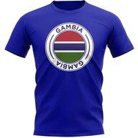 Gambia Men's Personalised Football Badge T-Shirt Royal in Blue | Size: Medium
