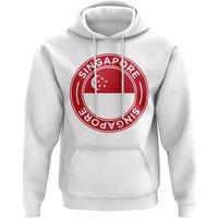 Singapore Men's Mens Football Badge Hoodie in White | Size: 2XL