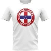Netherlands Antilles Men's Mens Football Badge T-Shirt in White | Size: Small