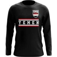 Yemen Men's Mens Core Football Country Long Sleeve T-Shirt in Black | Size: XL