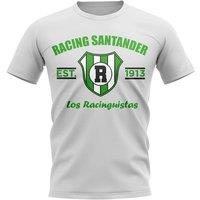 Racing Santander Men's Mens Established Football T-Shirt in White | Size: Large