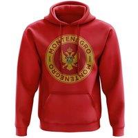 Montenegro Men's Mens Football Badge Hoodie in Red | Size: Small