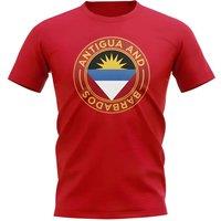 Antigua Men's Personalised & Barbados Football Badge T-Shirt in Red | Size: XL