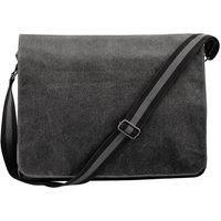 Quadra Men's Vintage Canvas Messenger Bag in Dark Grey